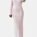 Adley – Soft Light Pink Long-Sleeve Maxi Dress