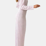 Adley – Soft Light Pink Long-Sleeve Maxi Dress