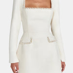 Aila – Elegant Mini Dress with Pearl-Trim Detailing