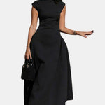 Alleah – Metallic Decor Zipper Sleeveless Maxi Dress