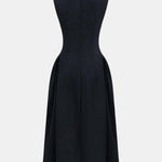 Alleah – Metallic Decor Zipper Sleeveless Maxi Dress
