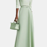 Amabel – Off-Shoulder Half Sleeve A-Line Maxi Dress