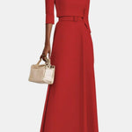 Amabel – Off-Shoulder Half Sleeve A-Line Maxi Dress