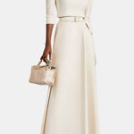 Amabel – Off-Shoulder Half Sleeve A-Line Maxi Dress