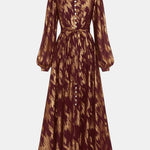 Amrani – Metallic Puff Sleeve Luxe Maxi Dress