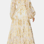 Amrani – Metallic Puff Sleeve Luxe Maxi Dress