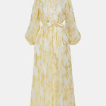 Amrani – Metallic Puff Sleeve Luxe Maxi Dress