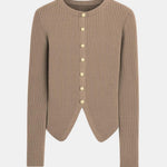 Aspen – Ribbed Split-Hem Button Cardigan