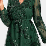 Belen – Midnight V-Neck Sequin A-Line Dress