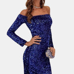 Gabby - Off-Shoulder Sequin Mermaid Evening Dress