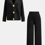 Giorgia - Knit Cardigan & Wide-Leg Pants Set