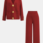 Giorgia - Knit Cardigan & Wide-Leg Pants Set