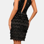 Ilya – Sequin Cutout Bodycon Party Dress in Black