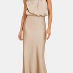Jolina – Draped Halter-Style Bodycon Cocktail Dress