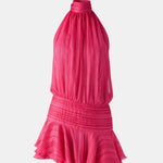 Karla – Backless Halter Chiffon Mini Dress with Soft Ruffle Hem