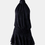 Karla – Backless Halter Chiffon Mini Dress with Soft Ruffle Hem