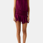 Karla – Backless Halter Chiffon Mini Dress with Soft Ruffle Hem
