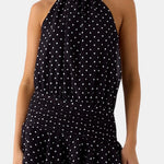 Karla – Backless Halter Chiffon Mini Dress with Soft Ruffle Hem