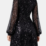 Lara – Sparkling V-Neck Mini Dress with Elegant Draped Silhouette