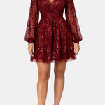 Lara – Sparkling V-Neck Mini Dress with Elegant Draped Silhouette