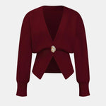Marta - V-Neck Knit Sweater Cardigan