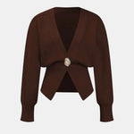 Marta - V-Neck Knit Sweater Cardigan
