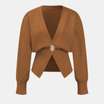 Marta - V-Neck Knit Sweater Cardigan