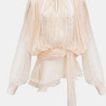 Miora –  Pleated Mini Dress with Ruched Hem