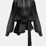 Miora –  Pleated Mini Dress with Ruched Hem