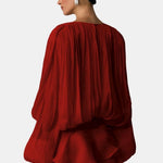Miora –  Pleated Mini Dress with Ruched Hem