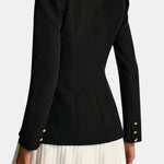 Noemira – Pleated Hem Tailored Blazer Dress in Black