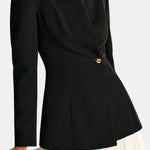 Noemira – Pleated Hem Tailored Blazer Dress in Black