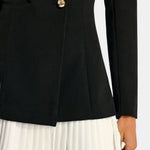 Noemira – Pleated Hem Tailored Blazer Dress in Black