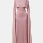 Zahira – Cape Overlay Modest Chiffon Dress