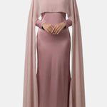 Zahira – Cape Overlay Modest Chiffon Dress