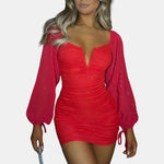 Precille – Sparkle Long Sleeve Bodycon Mini Dress