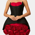 Rosalie – Strapless Rosette Corset Mini Dress