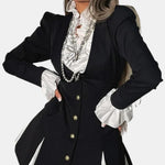 Selvanna – Long Sleeve Ruffle Mini Shirt Dress
