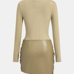 Shaira – Faux Leather Patchwork Mini Dress