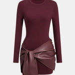 Shaira – Faux Leather Patchwork Mini Dress