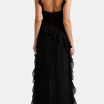 Sonia – Asymmetric Waterfall Ruffle Long Dress