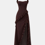 Sonia – Asymmetric Waterfall Ruffle Long Dress