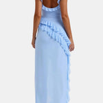 Sonia – Asymmetric Waterfall Ruffle Long Dress