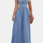 Thalina – Front Twist Keyhole Long Dress