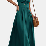 Thalina – Front Twist Keyhole Long Dress
