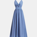 Thalina – Front Twist Keyhole Long Dress