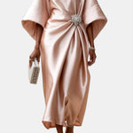 Verbera - Wide Sleeve Satin Maxi Dress