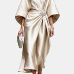 Verbera - Wide Sleeve Satin Maxi Dress