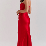 Zefyra – Elegant Draped Strapless Maxi Dress